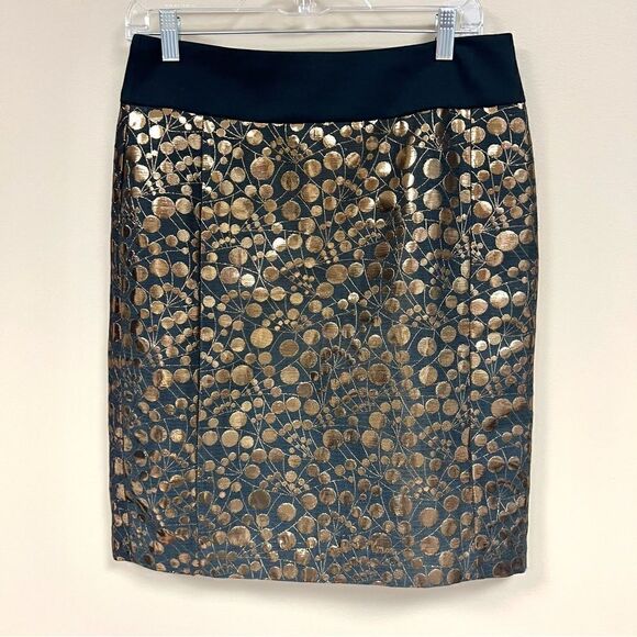 Limited Dark grey skirt with gold metallic design  size 8 - Picture 1 of 8